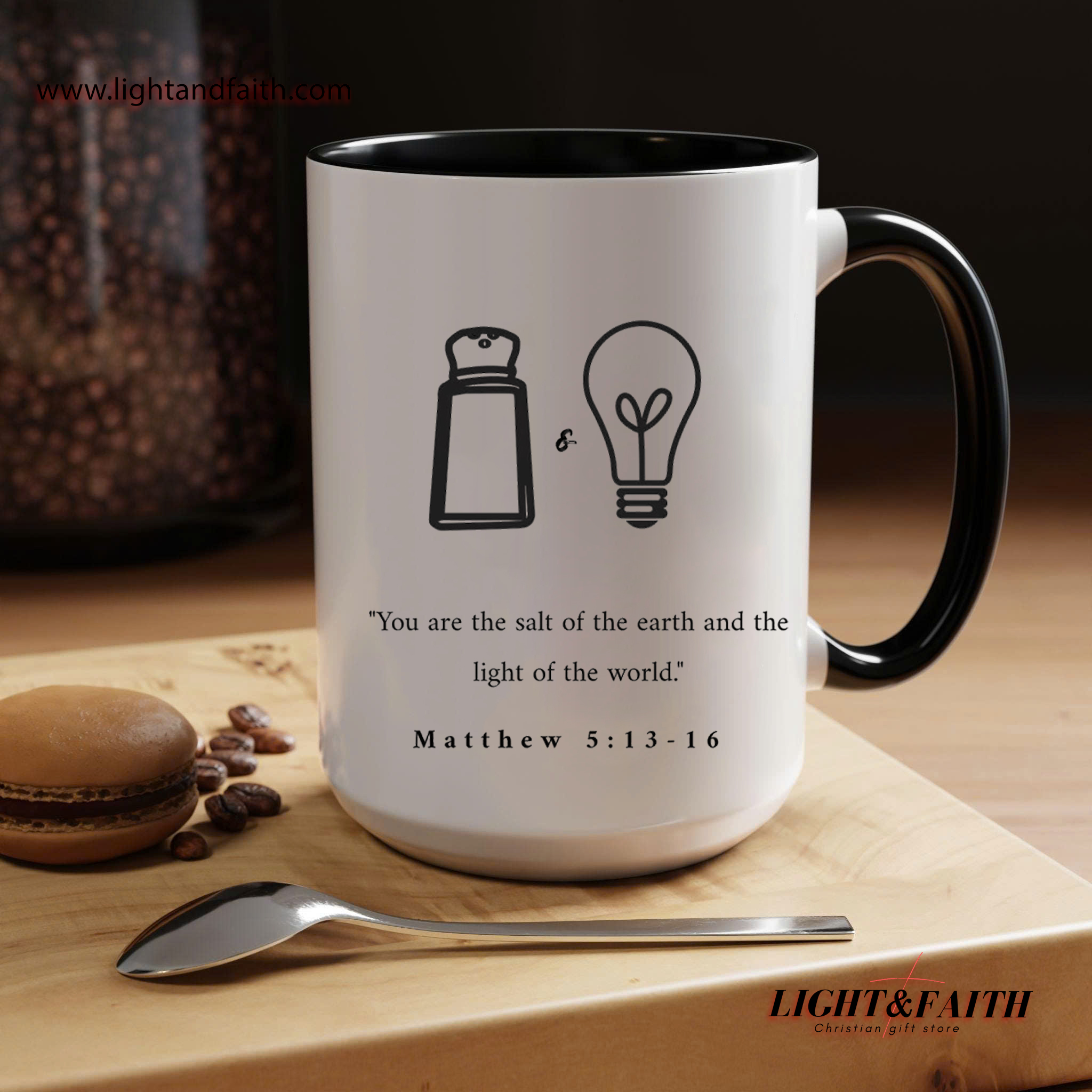Salt and Light Christian Mug, Matthew 5:13-16 Bible Verse Cup, Religious Gift for Believers, Faith-Based Coffee Mug, Scripture Mug MULAF61